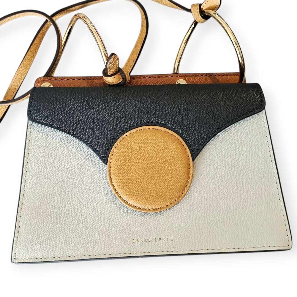 Lente Mini Phoebe Navy & Cream Colorblock Bag with Gold Hardware